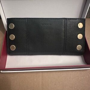 Hammitt Black Wallet with Gold Accents